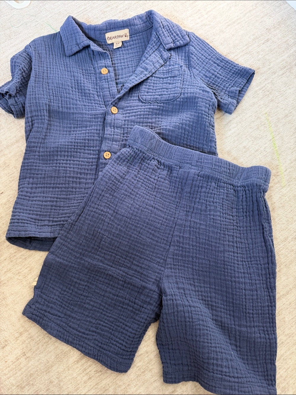 BearPaw Navy Blue Cotton Gauze Lounge Set